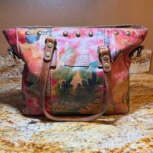 Patricia Nash floral patent leather handbag